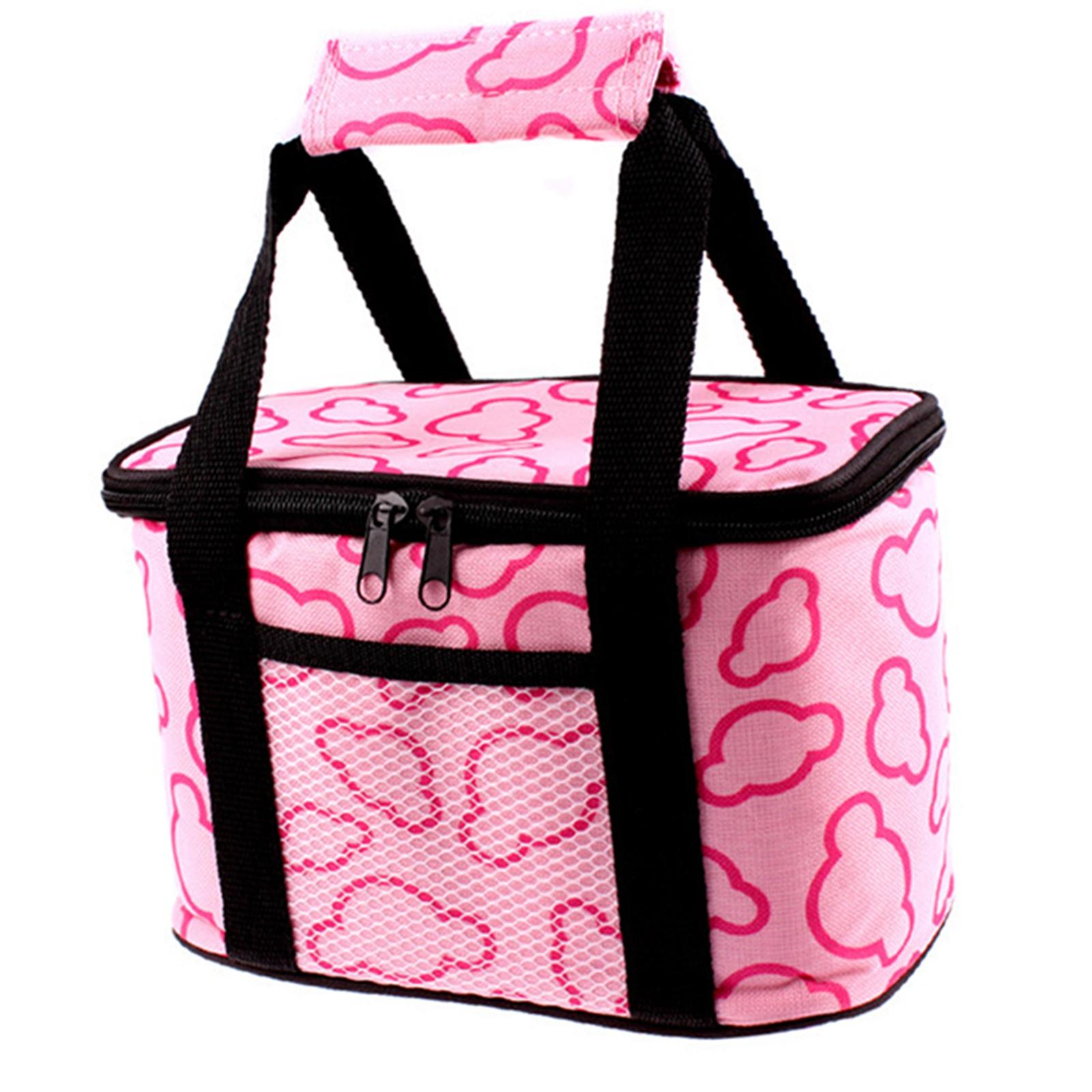 Insulated Lunch Ice Bag Lunch Box for Office Vacation Traveling Pink