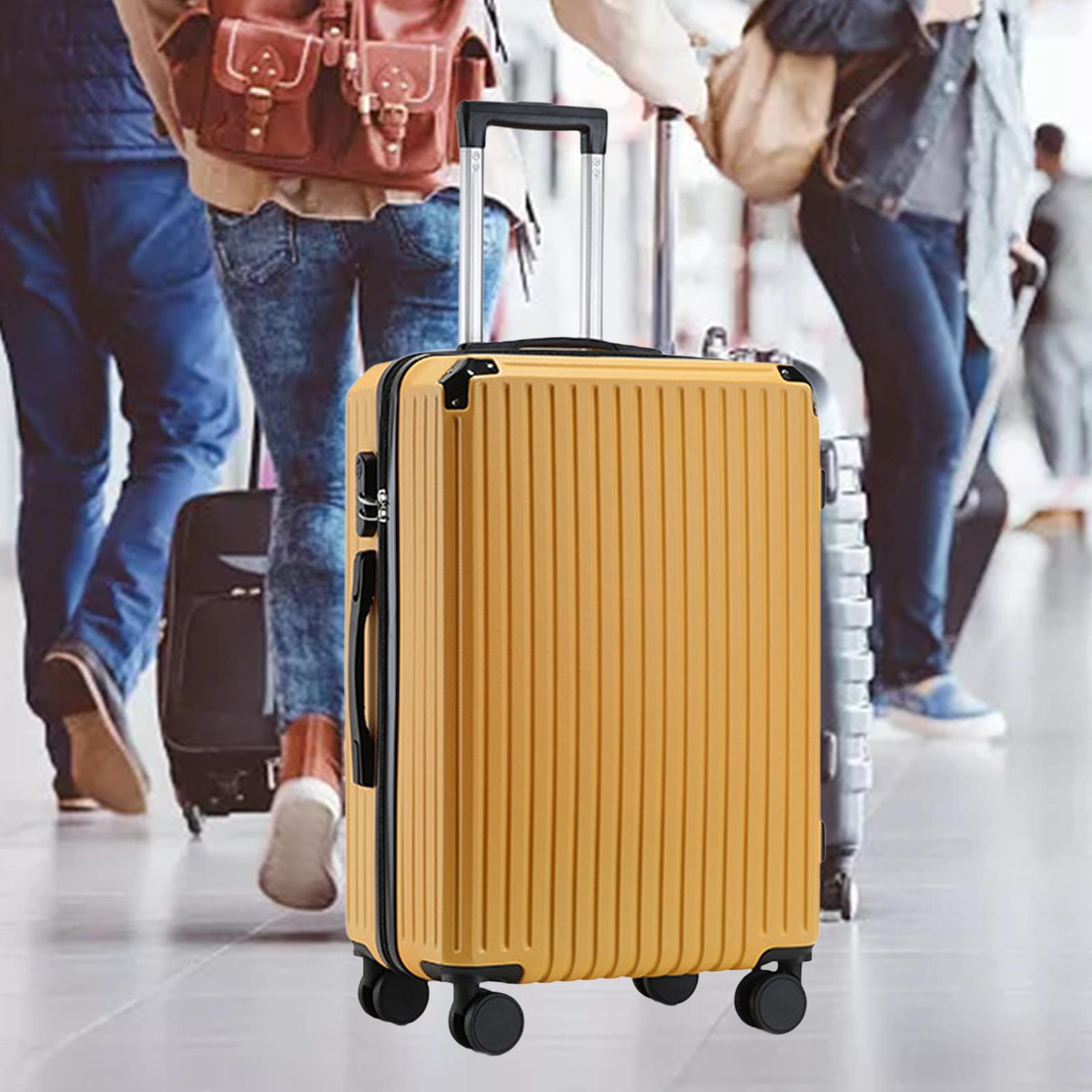 Hardshell Luggage Case Rolling Modern Suitcase for Business Trip Men Yellow