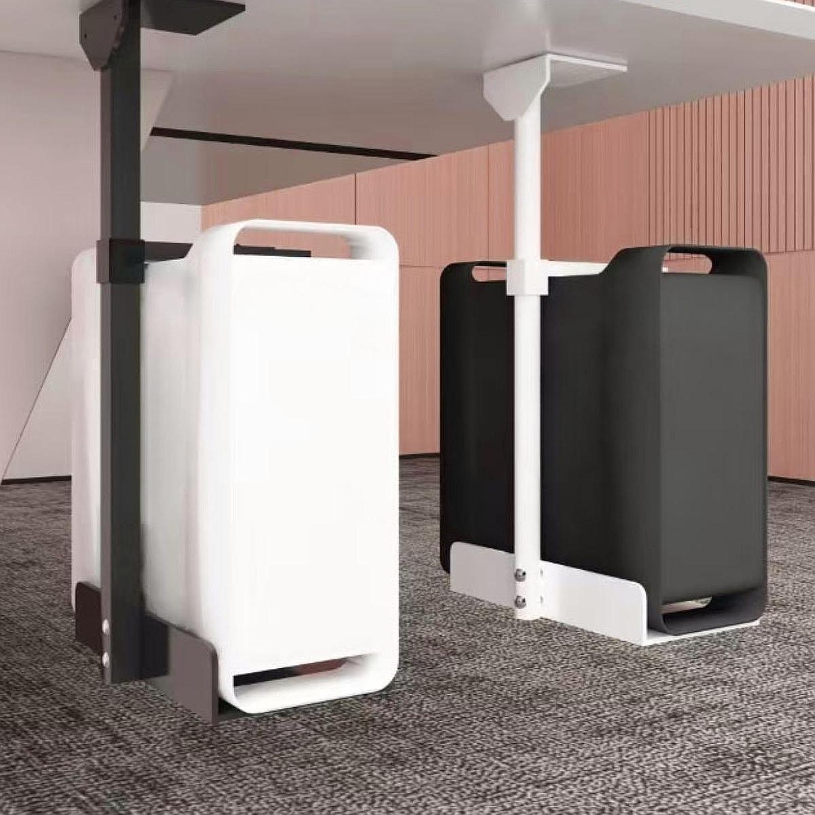 Under Desk Computer Mount Bracket Rack Universal Height Width Adjustable Black