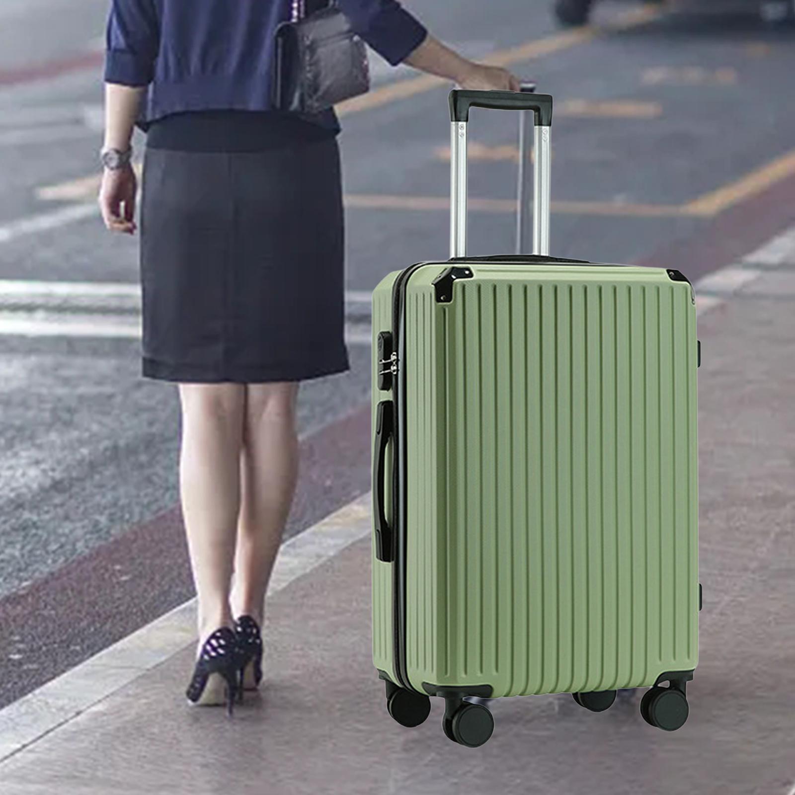 Hardshell Luggage Case Rolling Modern Suitcase for Business Trip Men Green