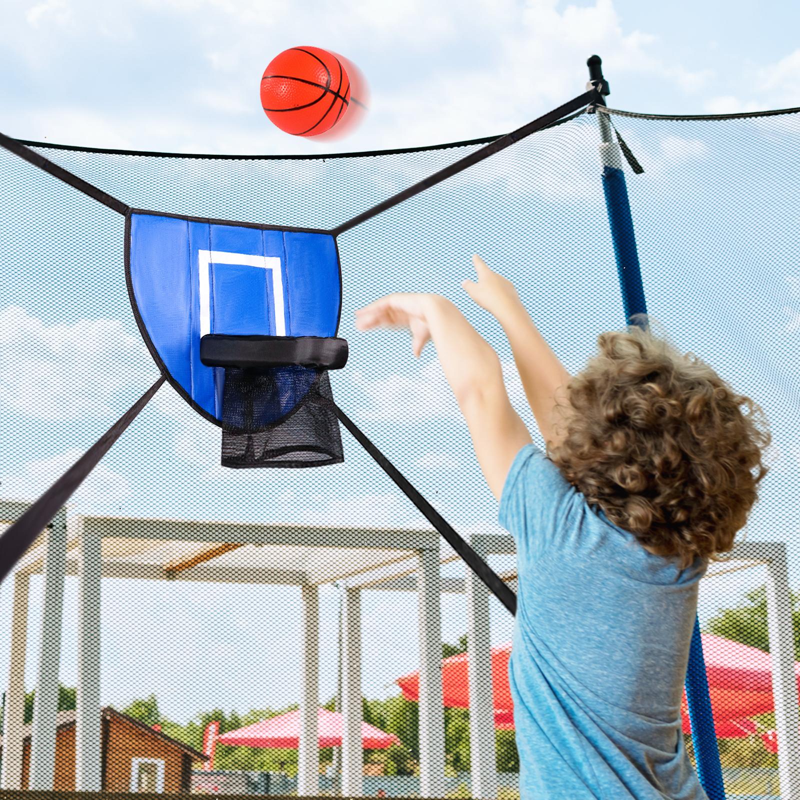 Mini Basketball Hoop for Trampoline with Enclosure Goal Game Basketball Rack