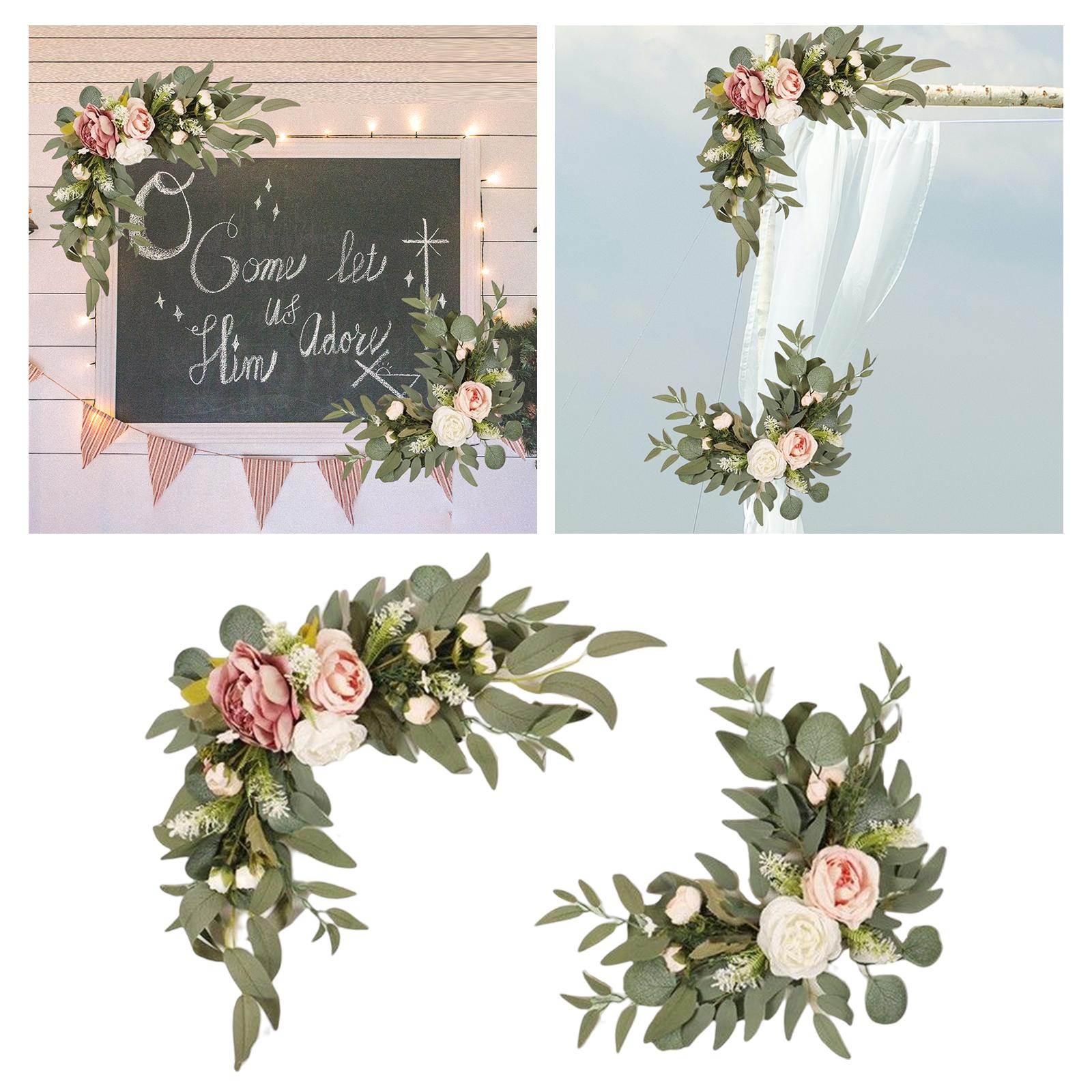 2x Wedding Arch Flowers Garland Artificial Flower Swag  Peony Gypsophila