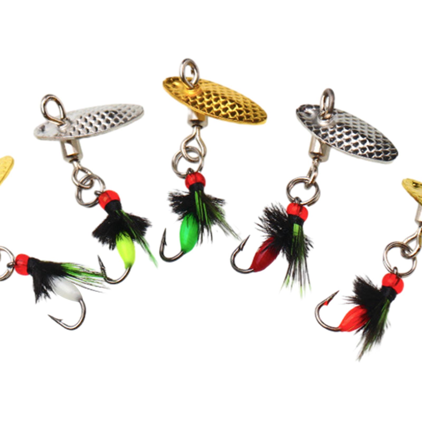 5 Pieces Fishing Lures Spinnerbait Hard Metal Spinnerbaits for Pike Walleye