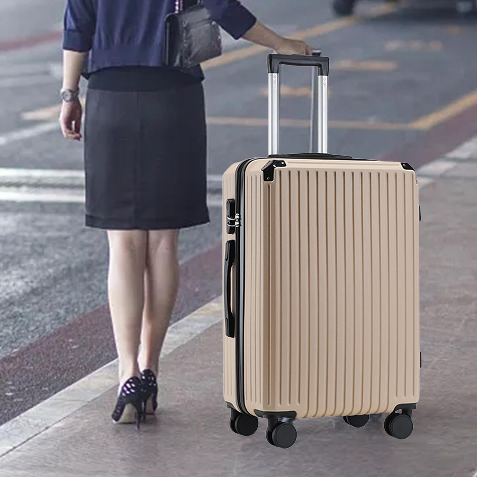 Hardshell Luggage Case Rolling Modern Suitcase for Business Trip Men Pink