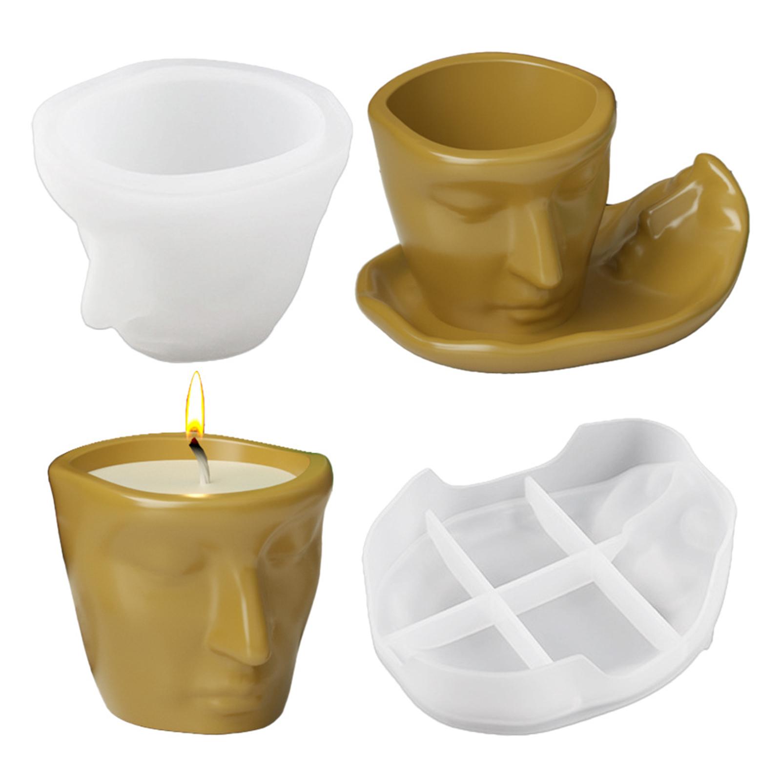 Abstract Face Model Handmade Human Face Mug Ornament Resin Casting Model Dish